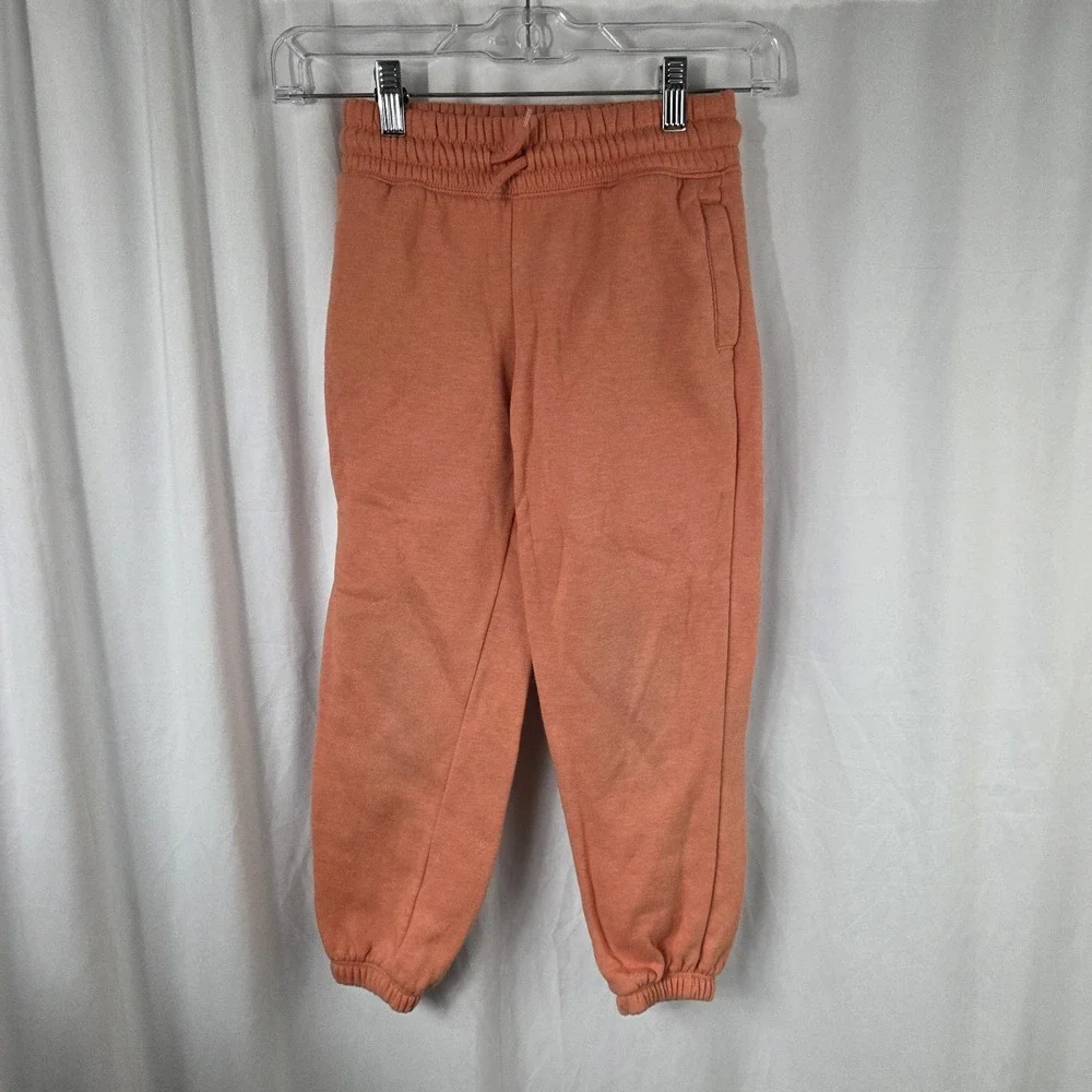 Old Navy Girls Size Small Drawstring Pull On Fleece Joggers Orange